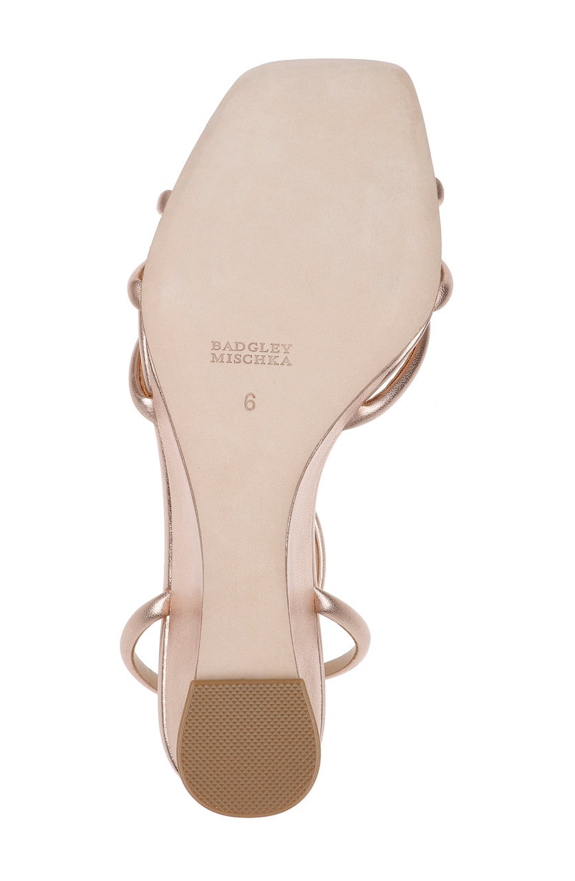 Champagne | Luciana Knot Detail Wedge Sandal