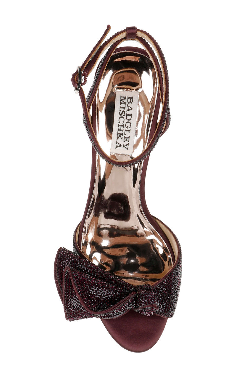 Wine Satin | Remi Statement Kitten Heel Top
