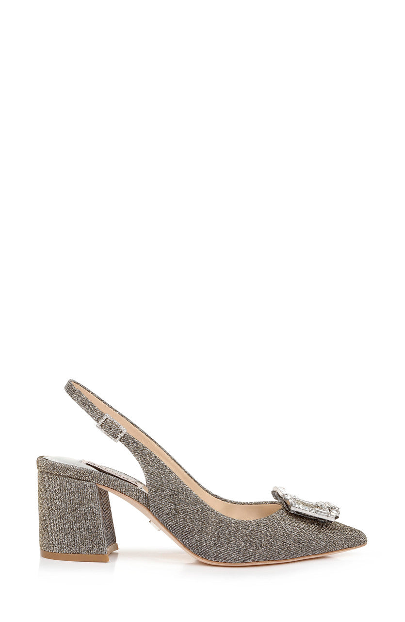 Pewter Glitter | Marlee Metallic Block Heel