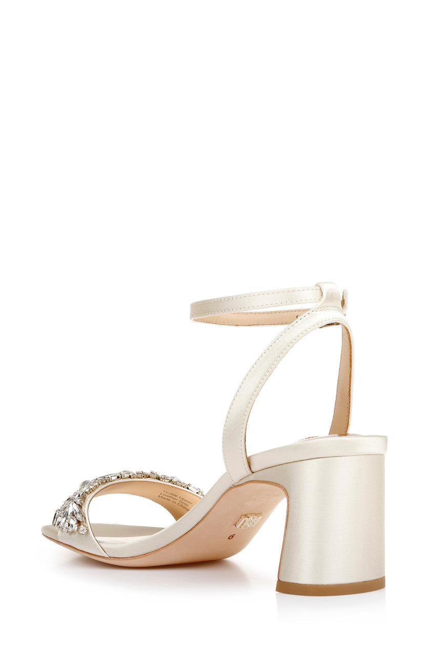 Ivory | Marsha Satin Rhinestone Heel