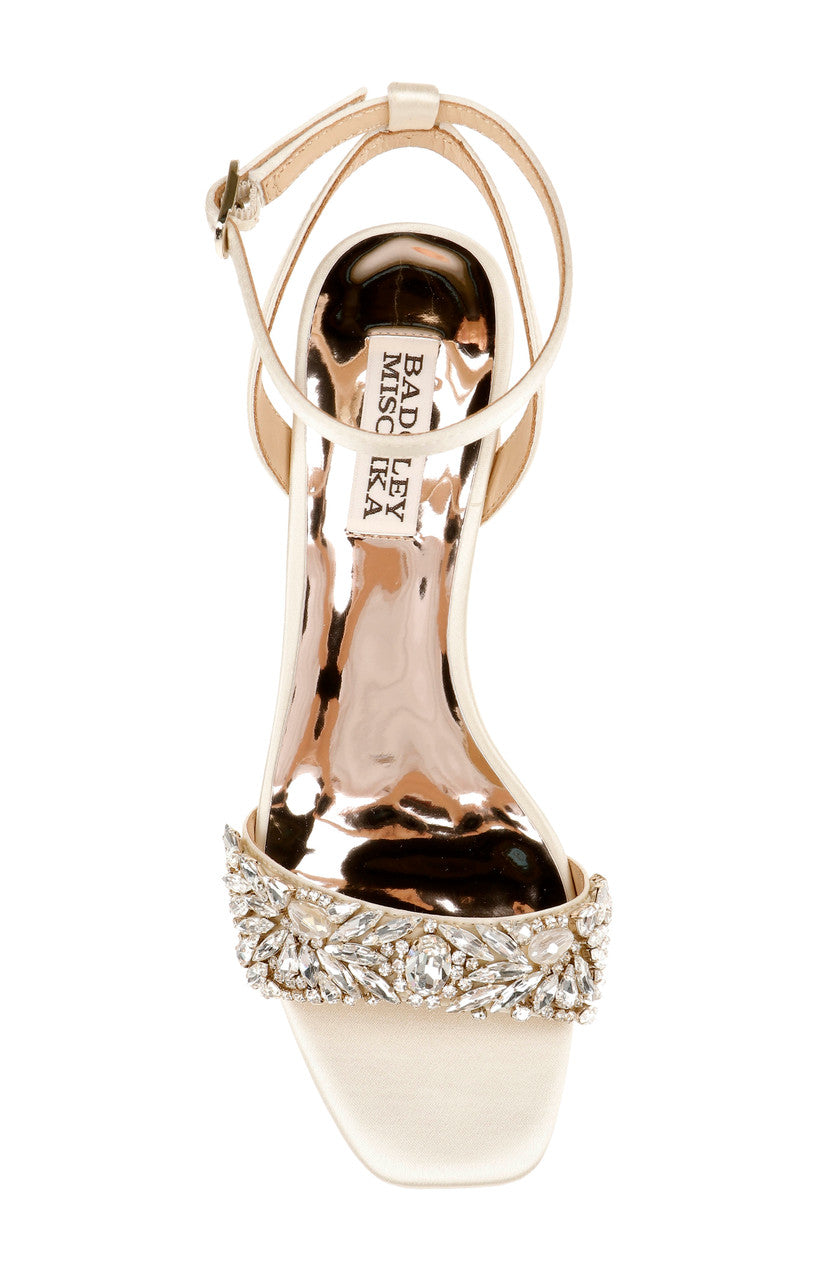 Ivory | Marsha Satin Rhinestone Heel