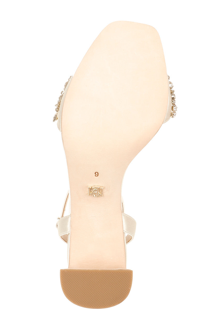 Ivory | Marsha Satin Rhinestone Heel