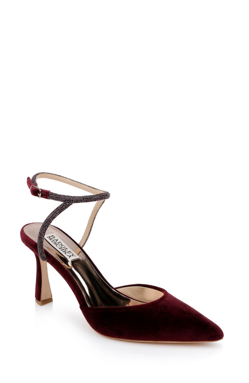 Wine Velvet | Kamilah Pointed Toe Stiletto Front Side