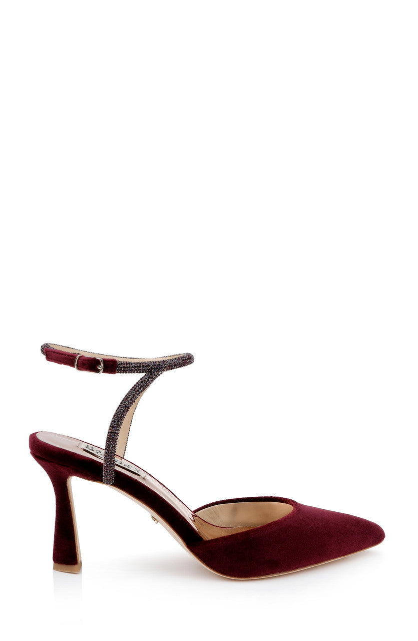 Wine Velvet | Kamilah Pointed Toe Stiletto Side