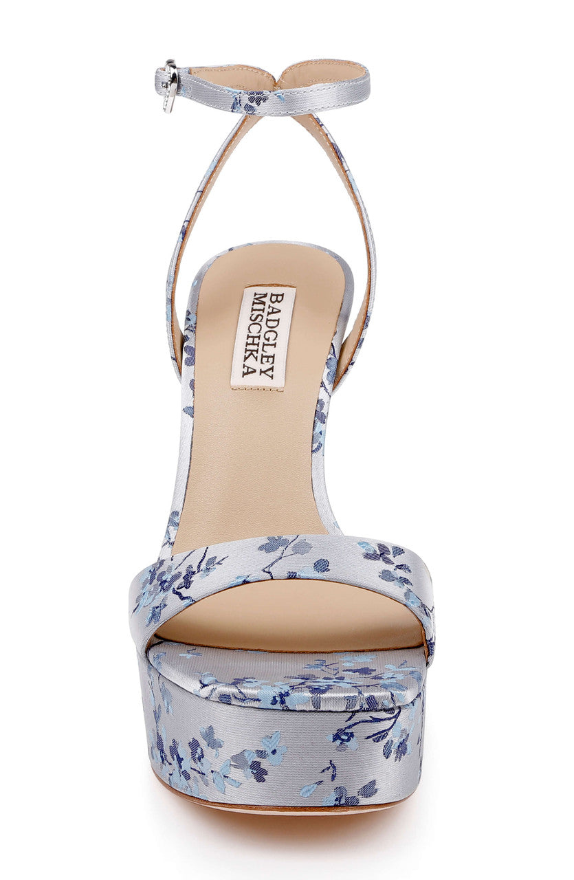 Light Blue | Caia Platform Sandal with Heart-Shaped Buckle Front