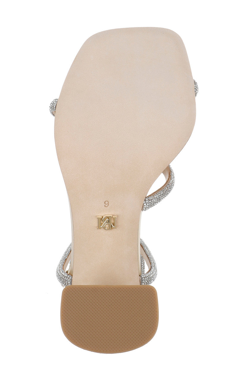 Gold Leather | Dalilah Strappy Bock Heel Sandals Sole