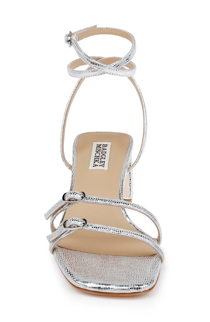 Dania Ankle Strap Low Block Sandals by Badgley Mischka