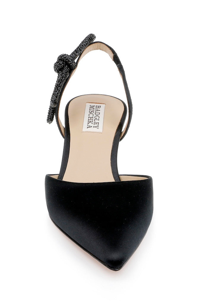 Black | Gentry Mid Heel Slingback Pumps Front