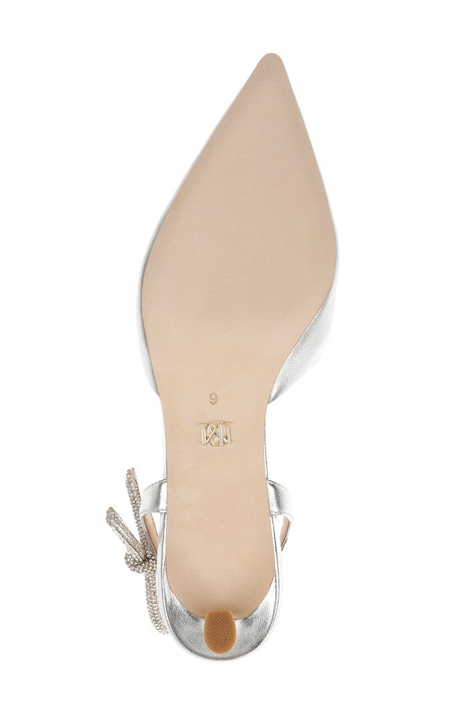 Silver Leather | Gentry II Mid Slingback Pumps Sole