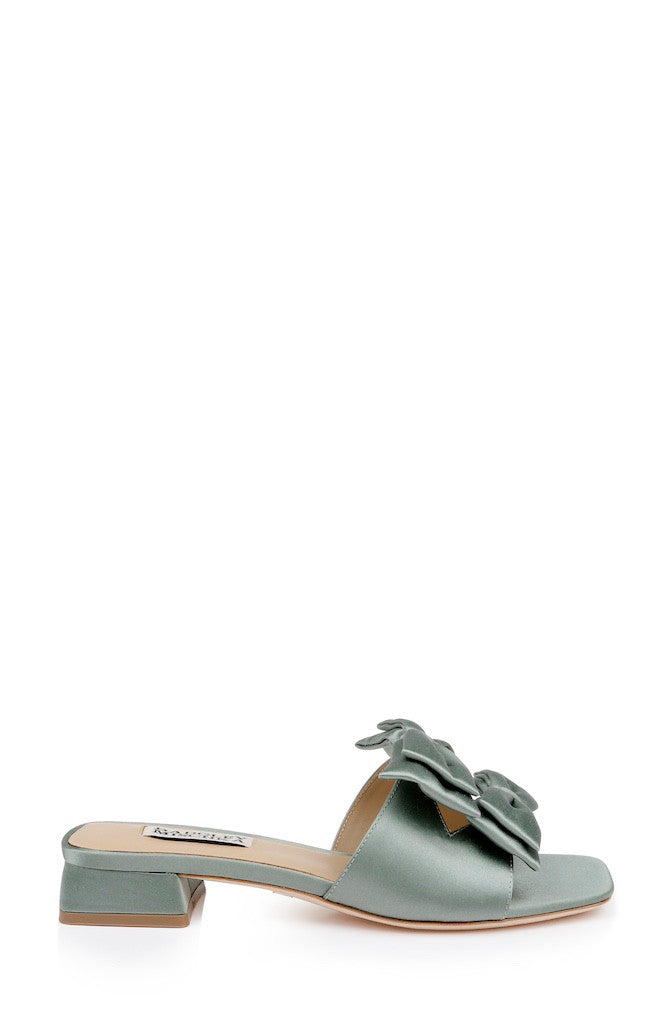 Sage | Giorgia Low Block Slide Sandals Side