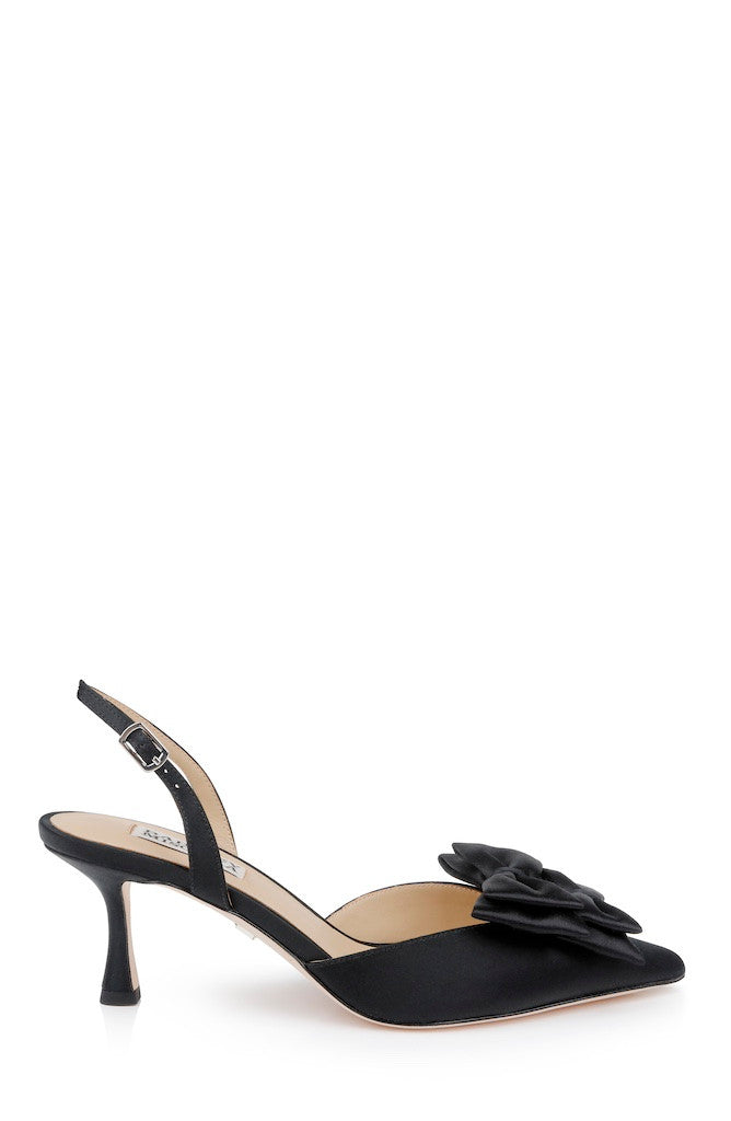 Black | Giovanna Bow Slingback Pumps Side