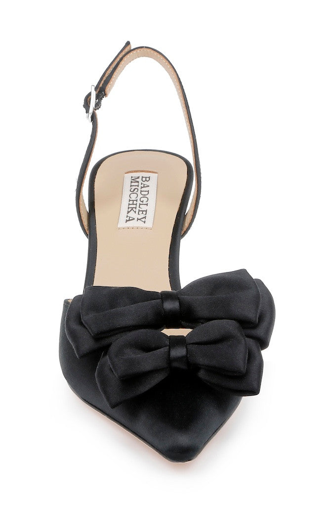 Black | Giovanna Bow Slingback Pumps Front