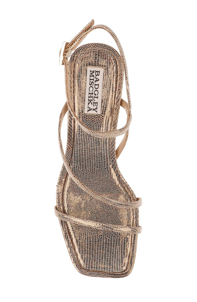 Bronze Lizard | Gracelyn Square Toe Sandals Top