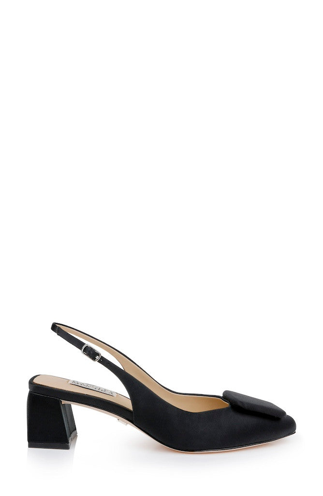Black | Gracen Block Heel Slingback Pumps Side