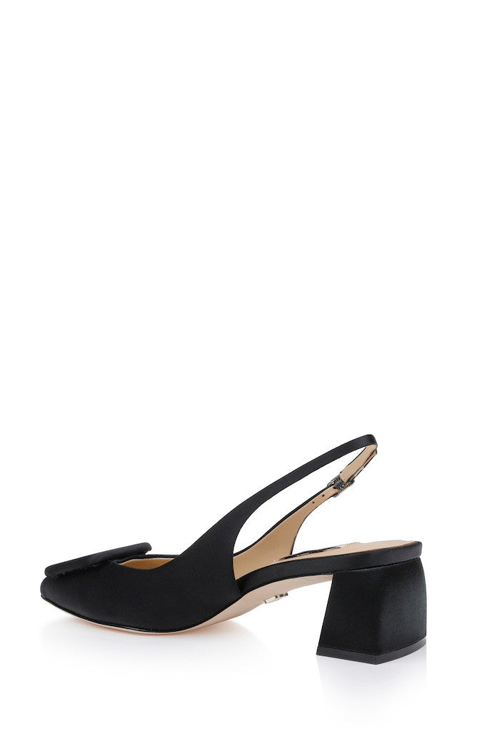 Black | Gracen Block Heel Slingback Pumps Back Side