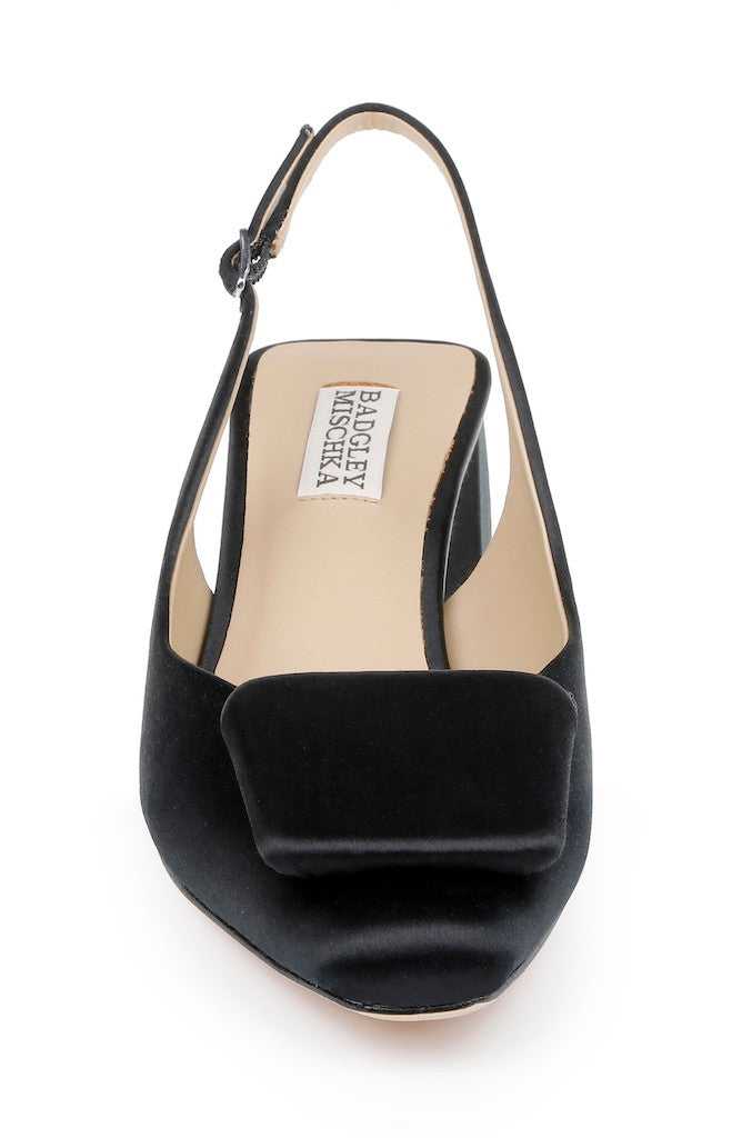 Black | Gracen Block Heel Slingback Pumps Front