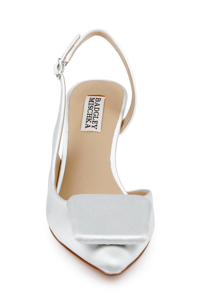 White | Graciella High Heel Slingback Pumps Front