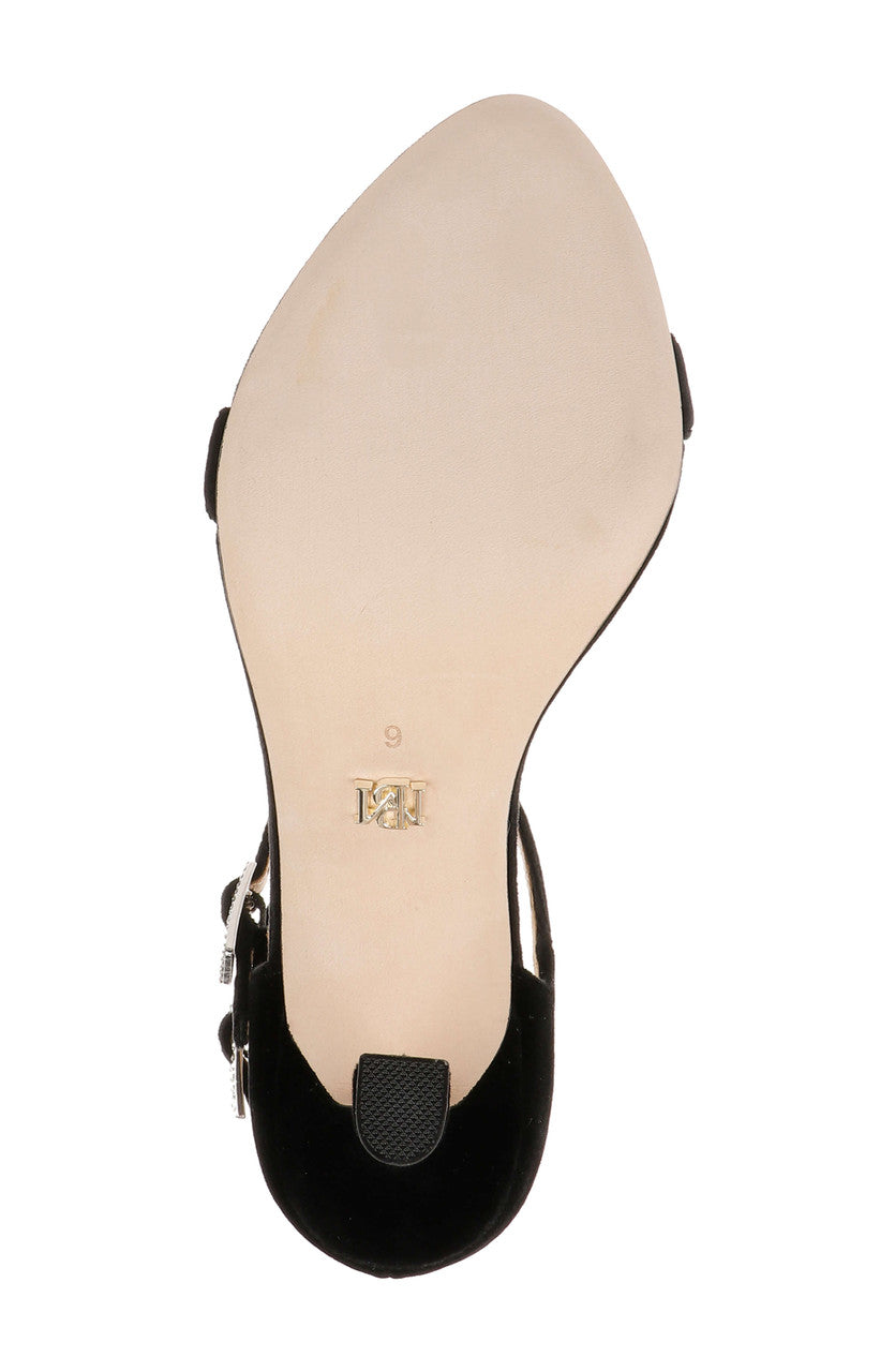 Black Velvet | Valencia Ankle Strap Sandals Sole