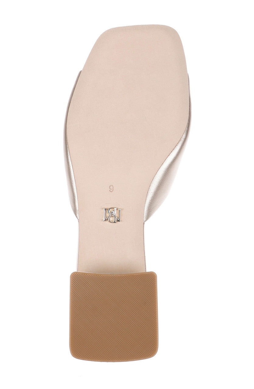 Champagne Leather | Oahu Low Block Slide Sandal Sole