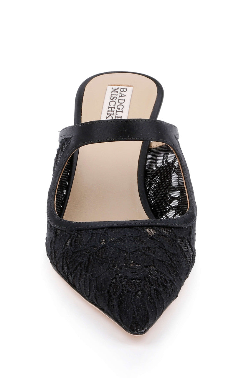 Black Satin | Oaklyn Mary Jane Mule Front