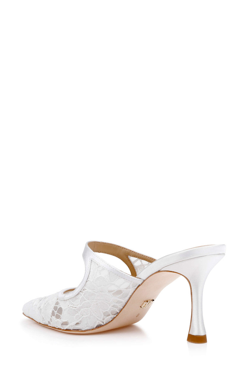 White Satin | Oaklyn Mary Jane Mule Back Side