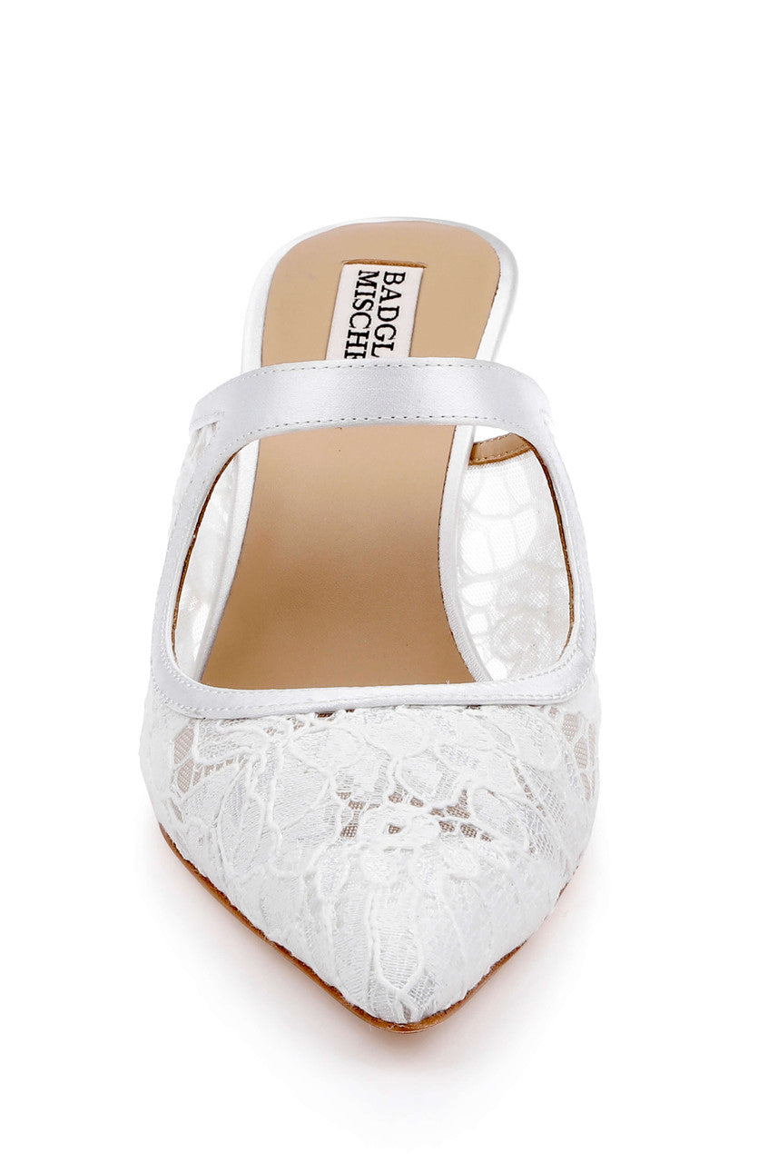 White Satin | Oaklyn Mary Jane Mule Front