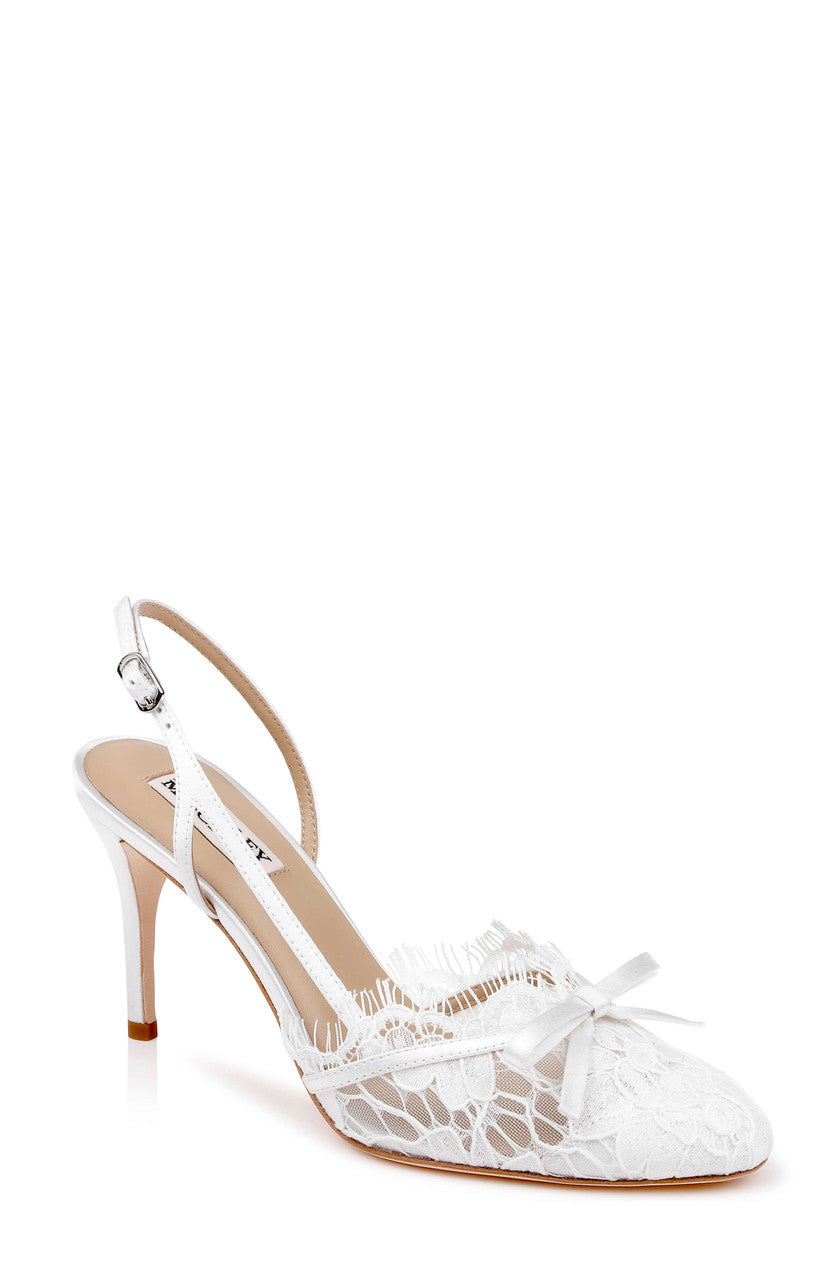 White Satin | Oakville d'Orsay Slingback Pump Front Side
