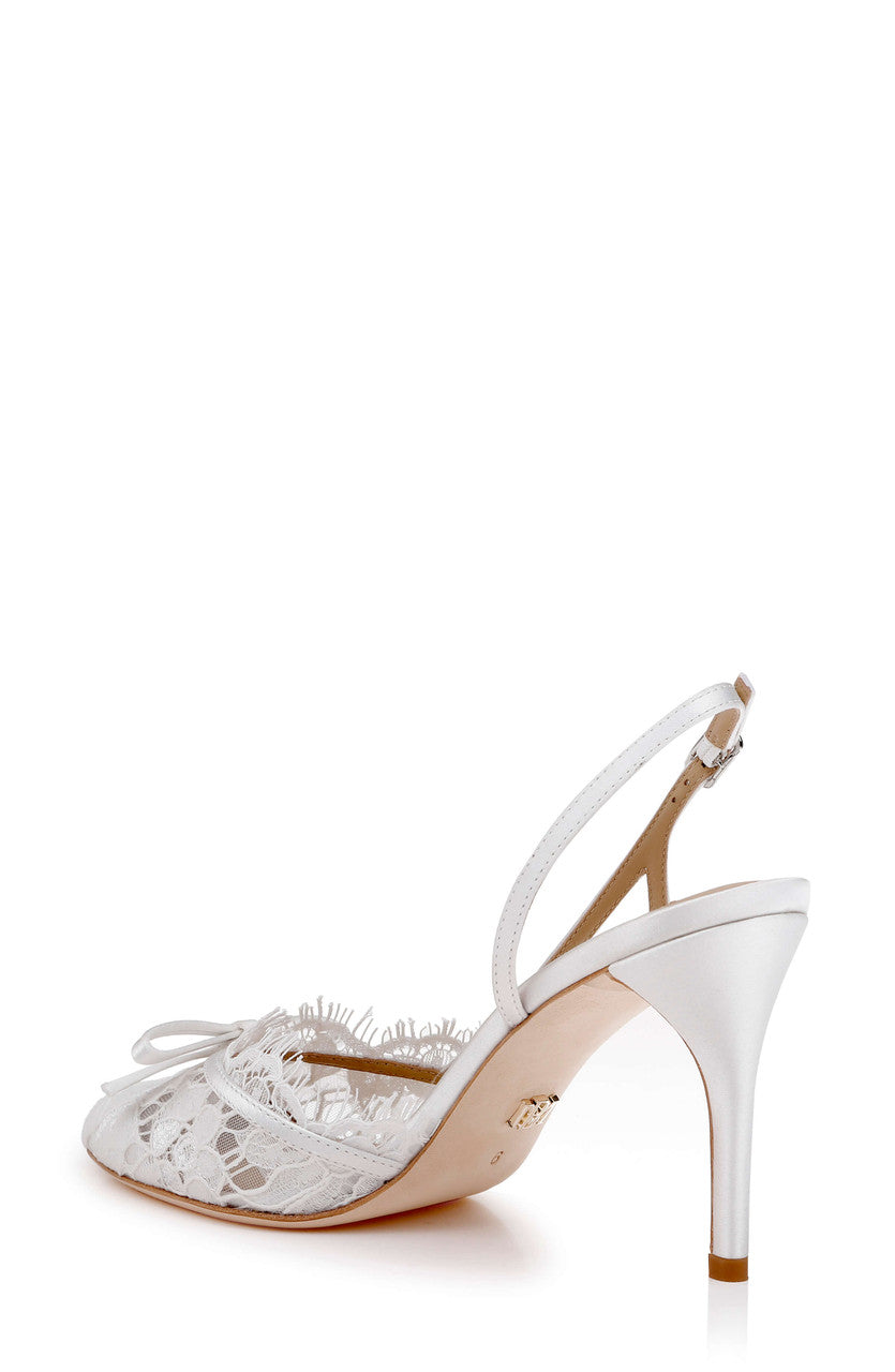 White Satin | Oakville d'Orsay Slingback Pump Back Side