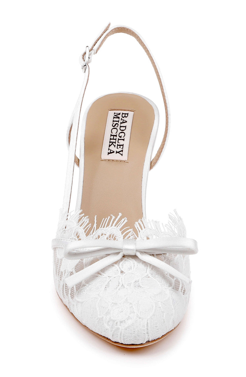 White Satin | Oakville d'Orsay Slingback Pump Front