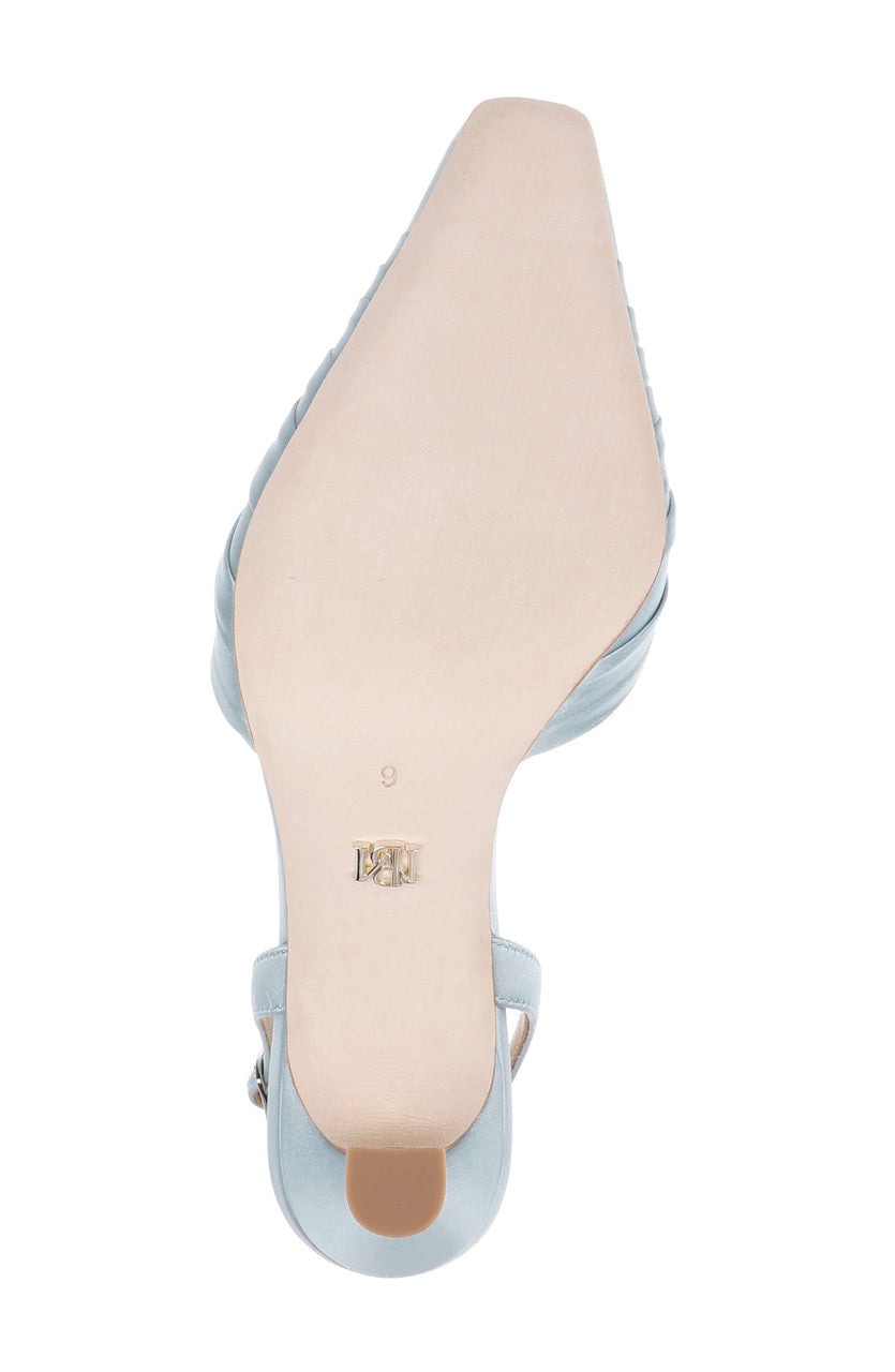 Mist Blue Satin | Octaviah Slingback Pump Sole