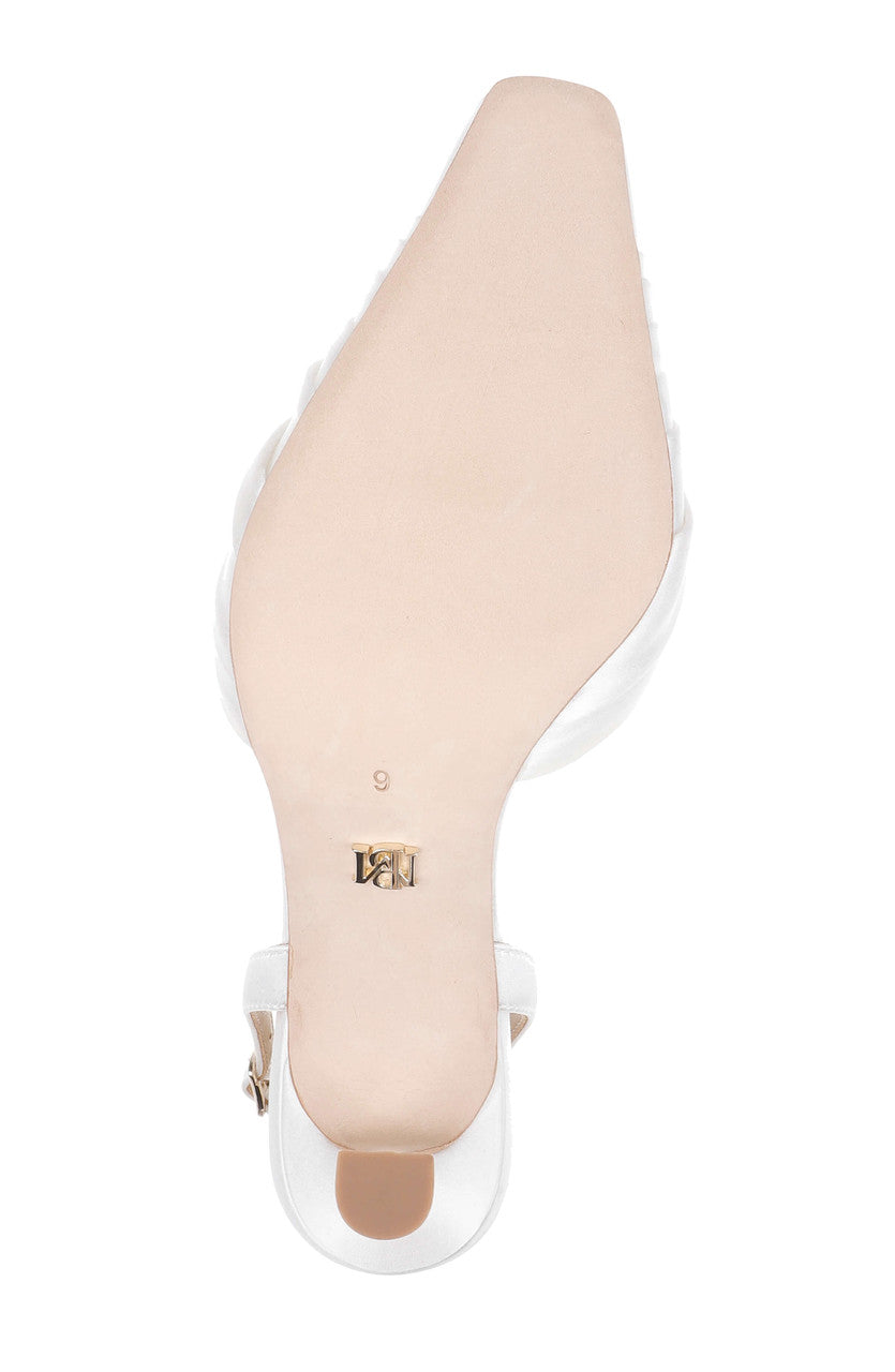 White Satin | Octaviah Slingback Pump Sole