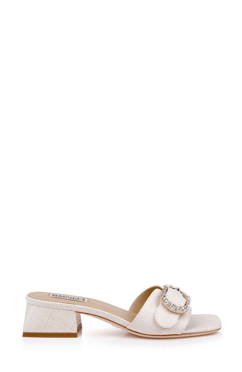 Chalk | Odalys Block Heel Slide Sandal Side