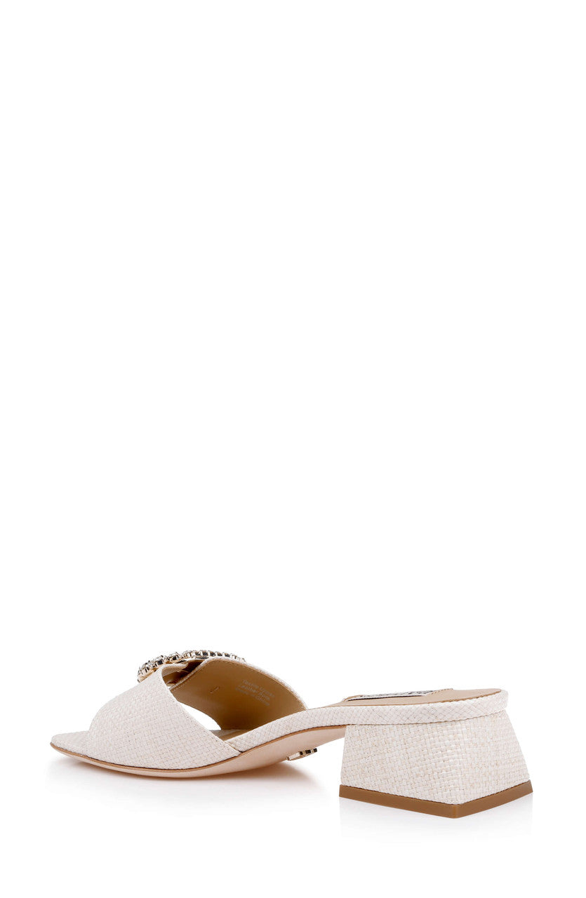 Chalk | Odalys Block Heel Slide Sandal Back Side