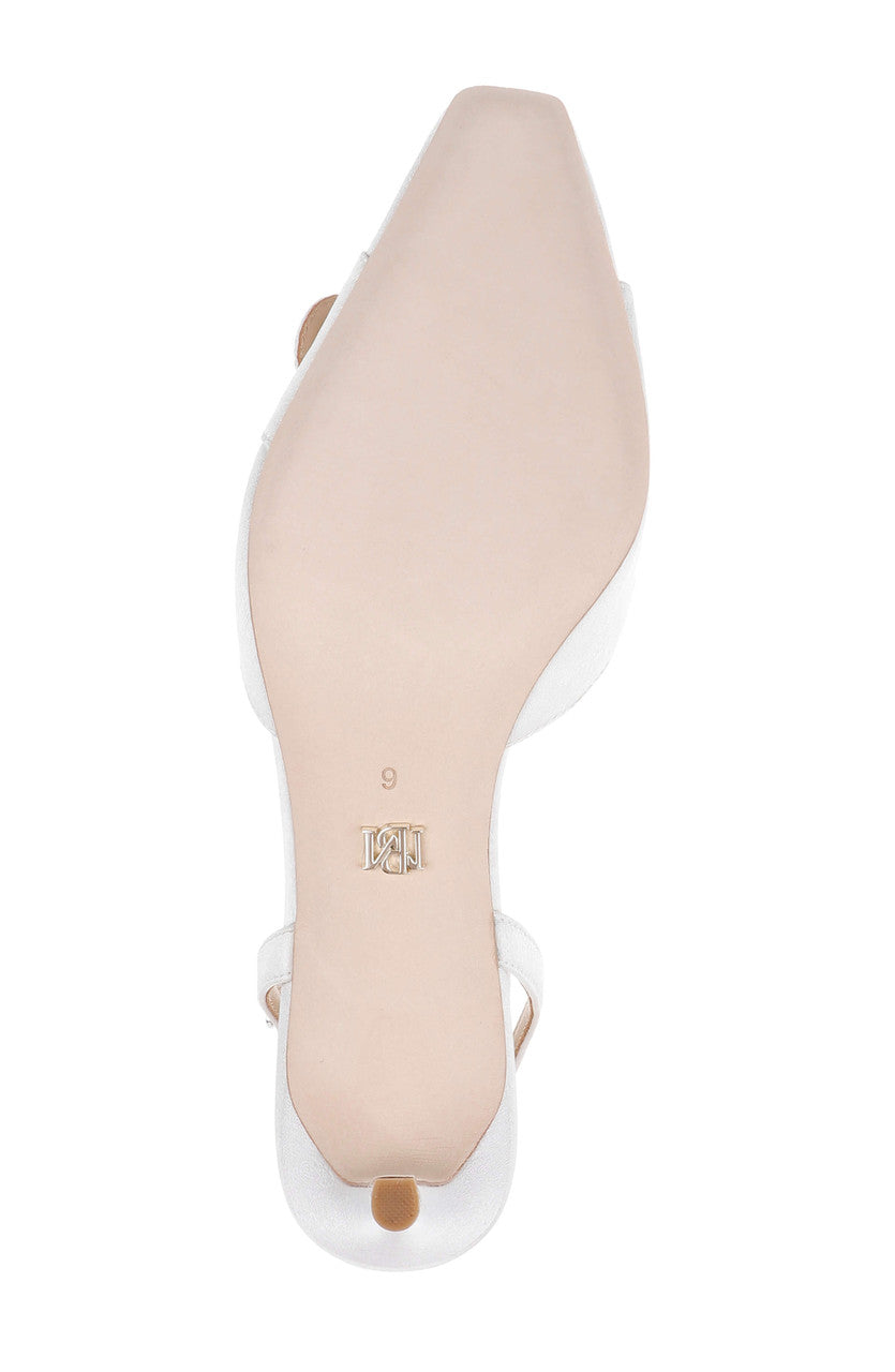 White Crepe | Odesza Ankle Strap Pump Sole