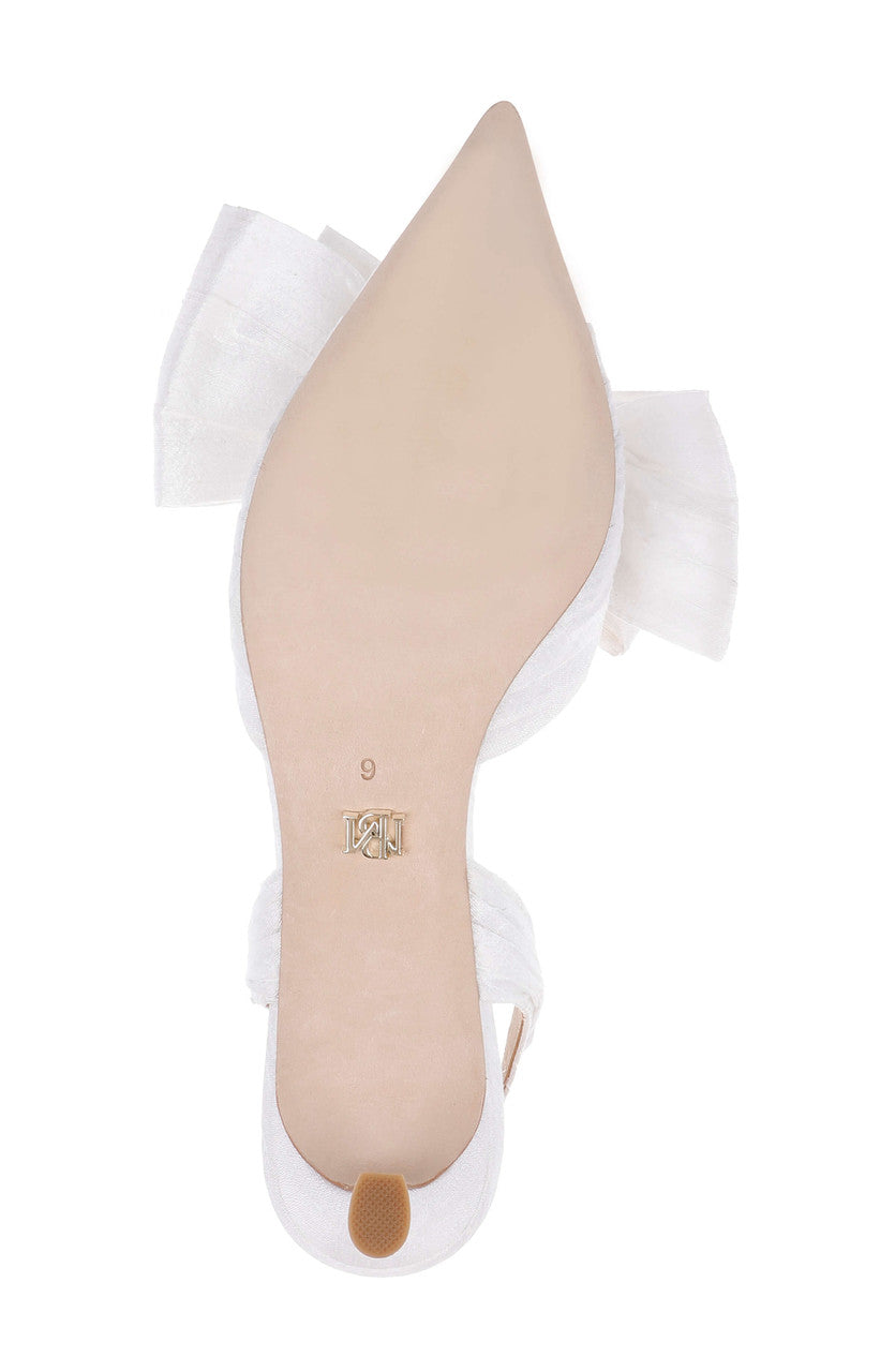White Silk | Olana Kitten Heel Slingback Pump Sole