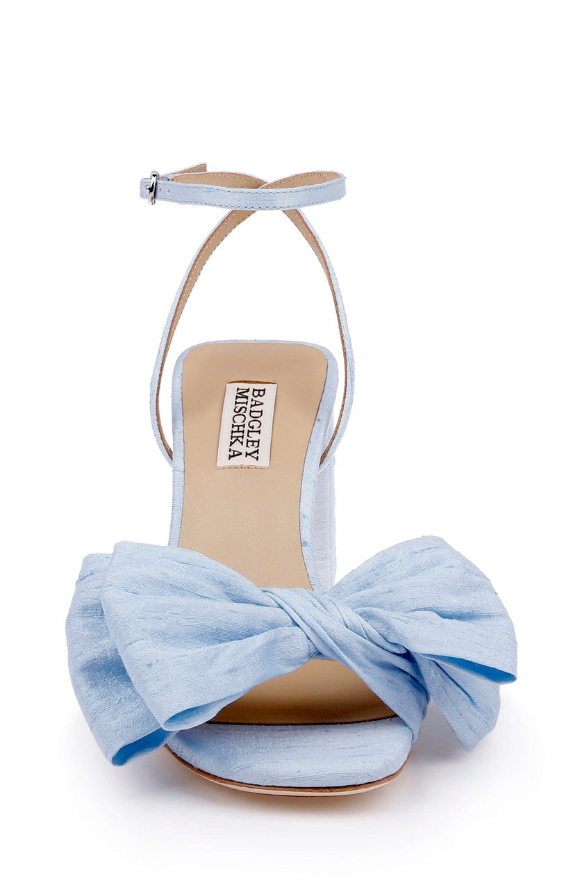 Blue Silk | Olani Ankle Strap Block Heel Sandal Front