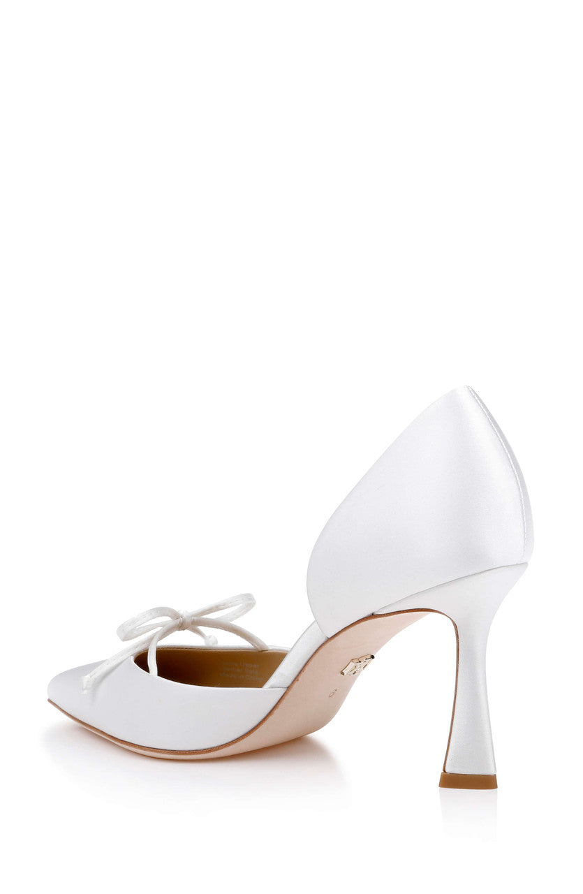 White Satin | Olympic Mid Heel d'Orsay Pump Back Side