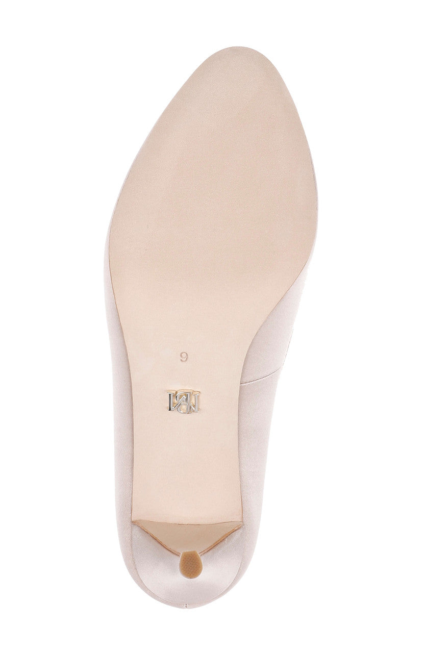 Nude Satin | Omaria Satin Bow Pump Sole