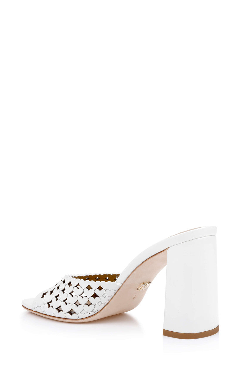 White Patent | Omni Block Heel Slide Sandal Back Side