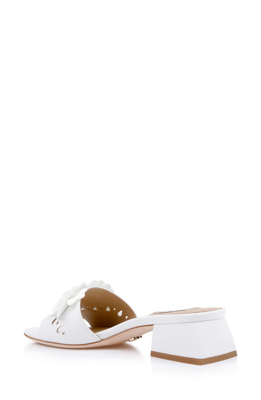 White | Oralia Low Block Slide Sandal Back Side