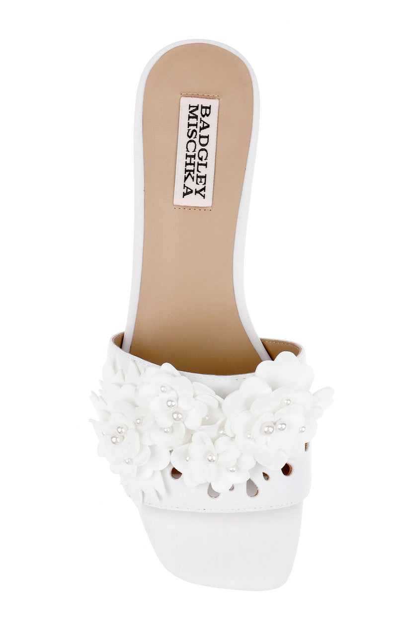 White | Oralia Low Block Slide Sandal Top