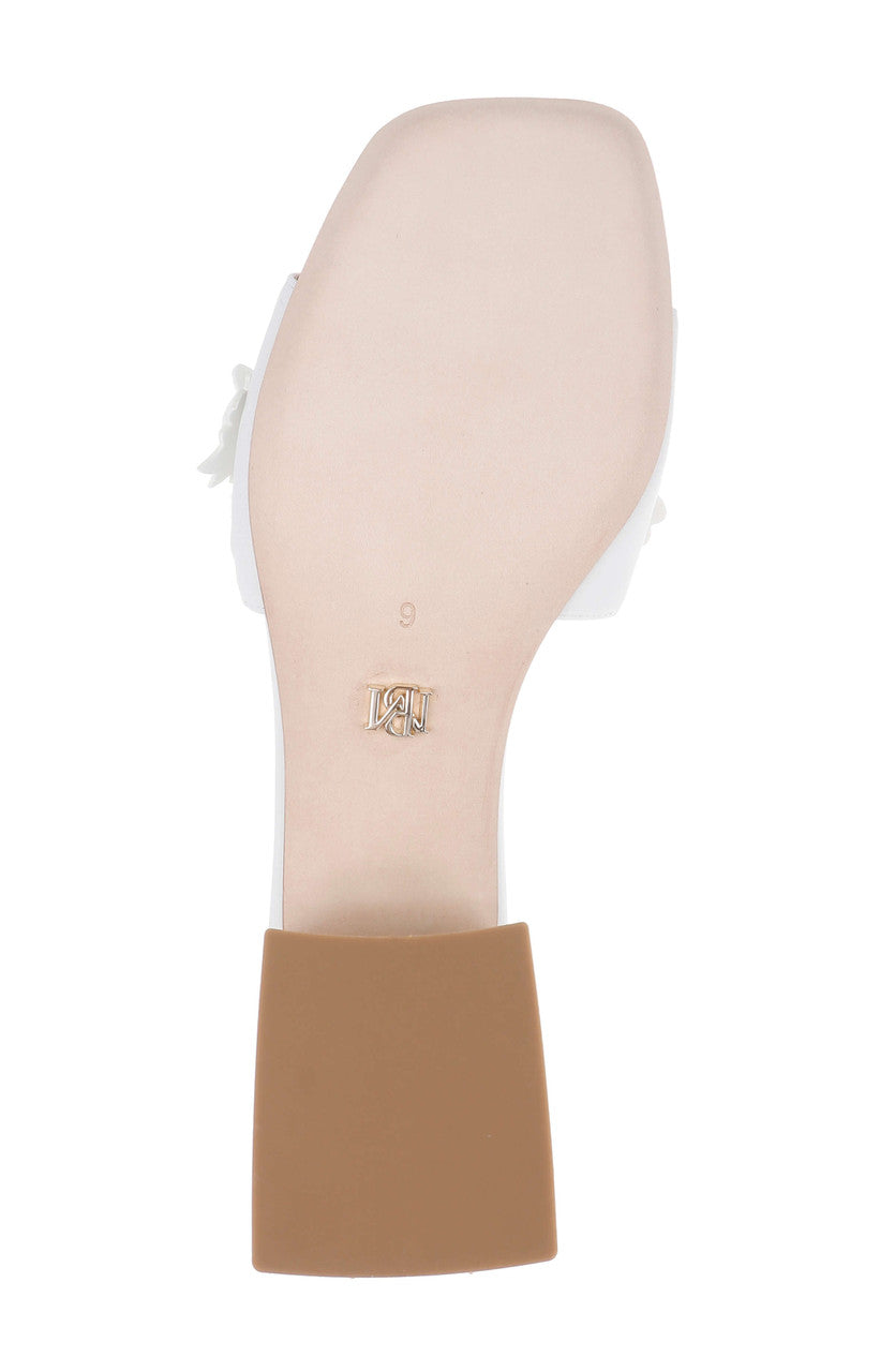 White | Oralia Low Block Slide Sandal Sole