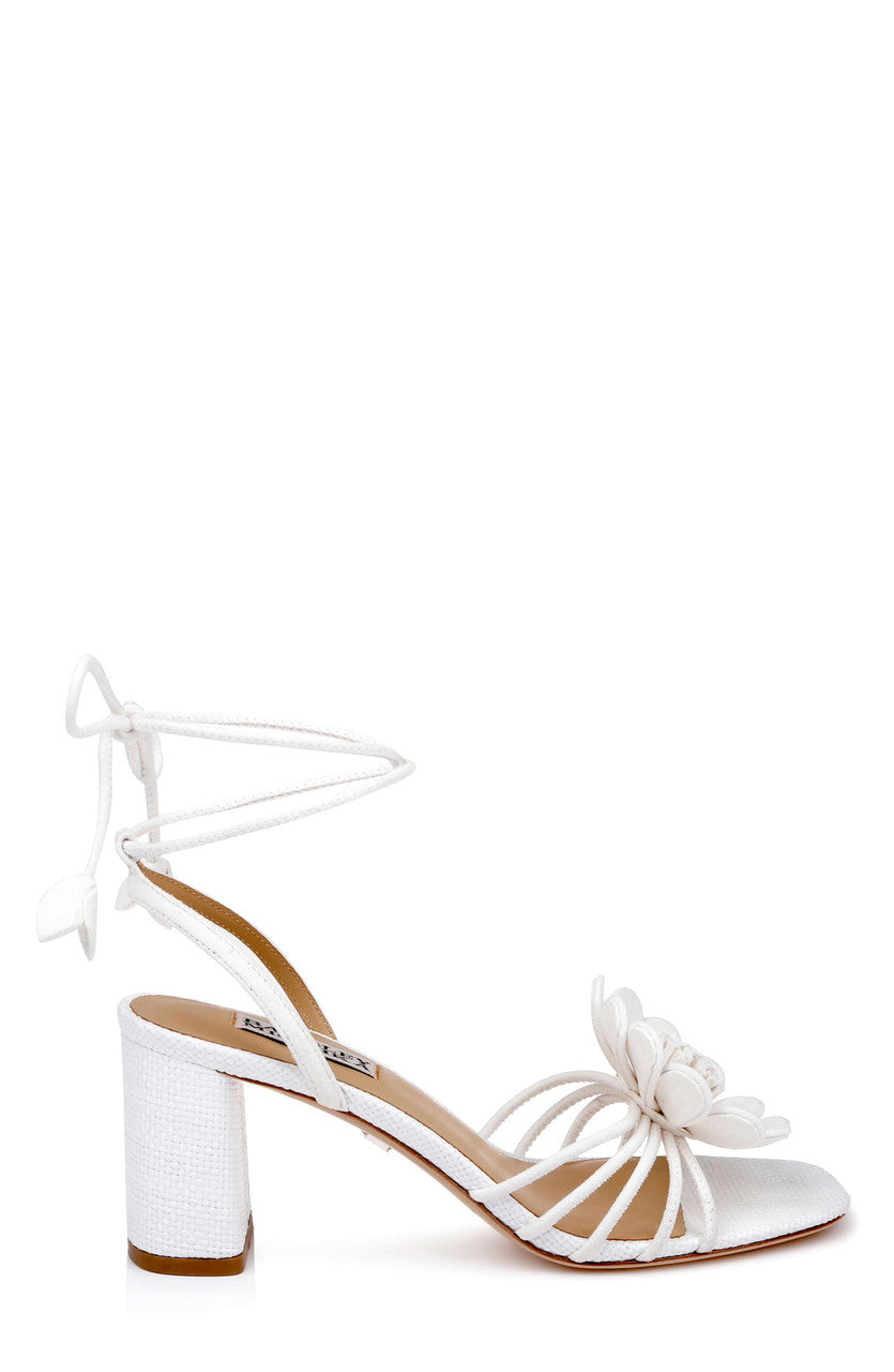 White Suede | Wallflower Ankle Tie Sandal Side