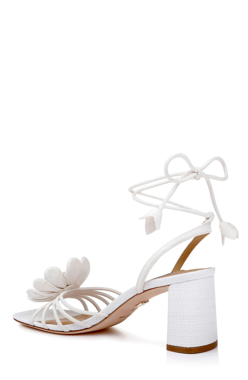 White Suede | Wallflower Ankle Tie Sandal Back Side