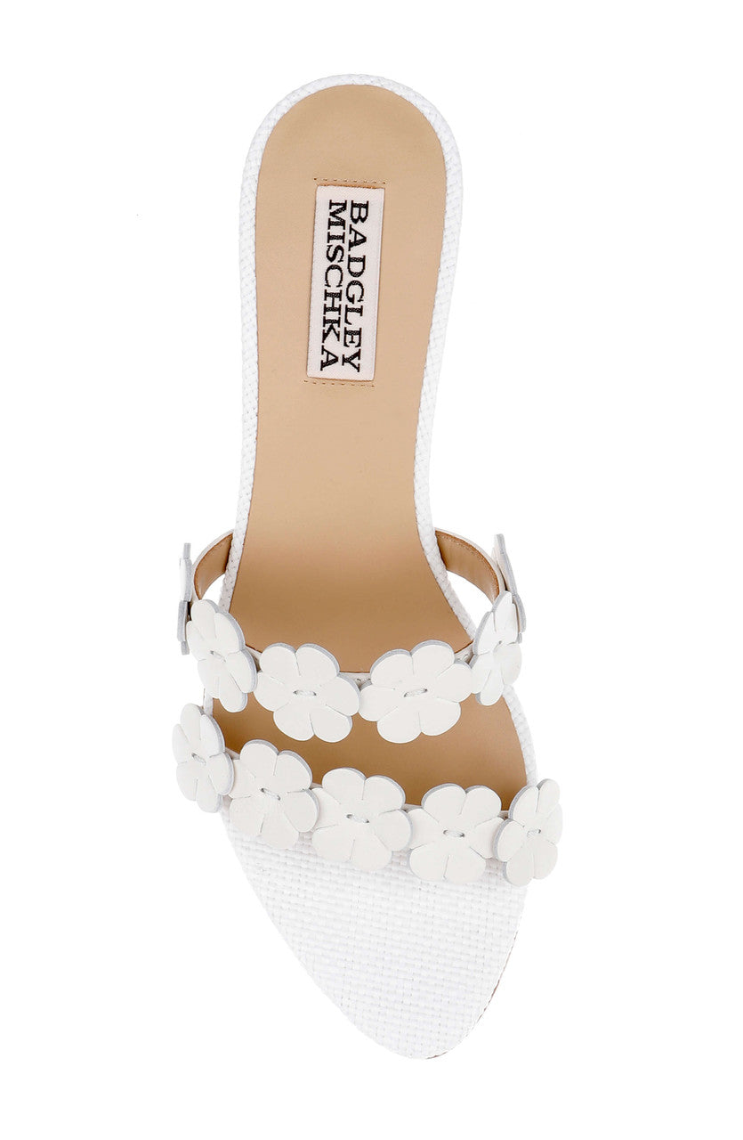 White Leather | Watertown Mid Heel Sandal Top