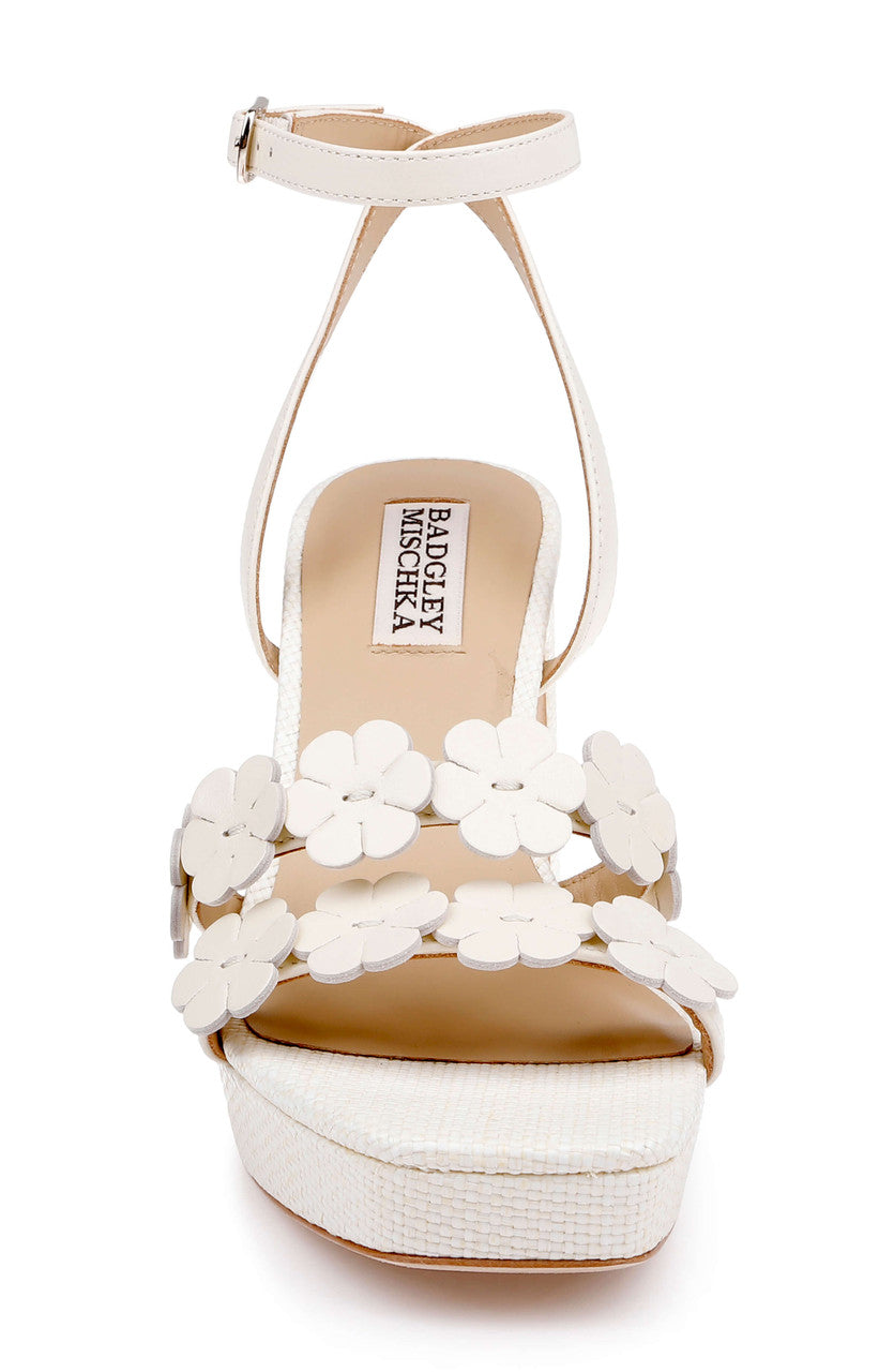 Cream Leather | Waverly Block Heel Platform Sandal Front