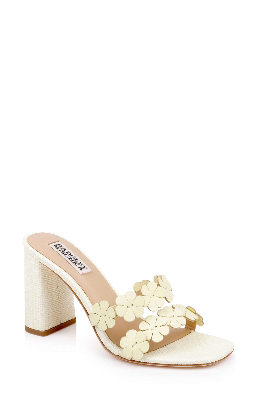 Lime Leather | Webster Block Heel Sandals Front Side