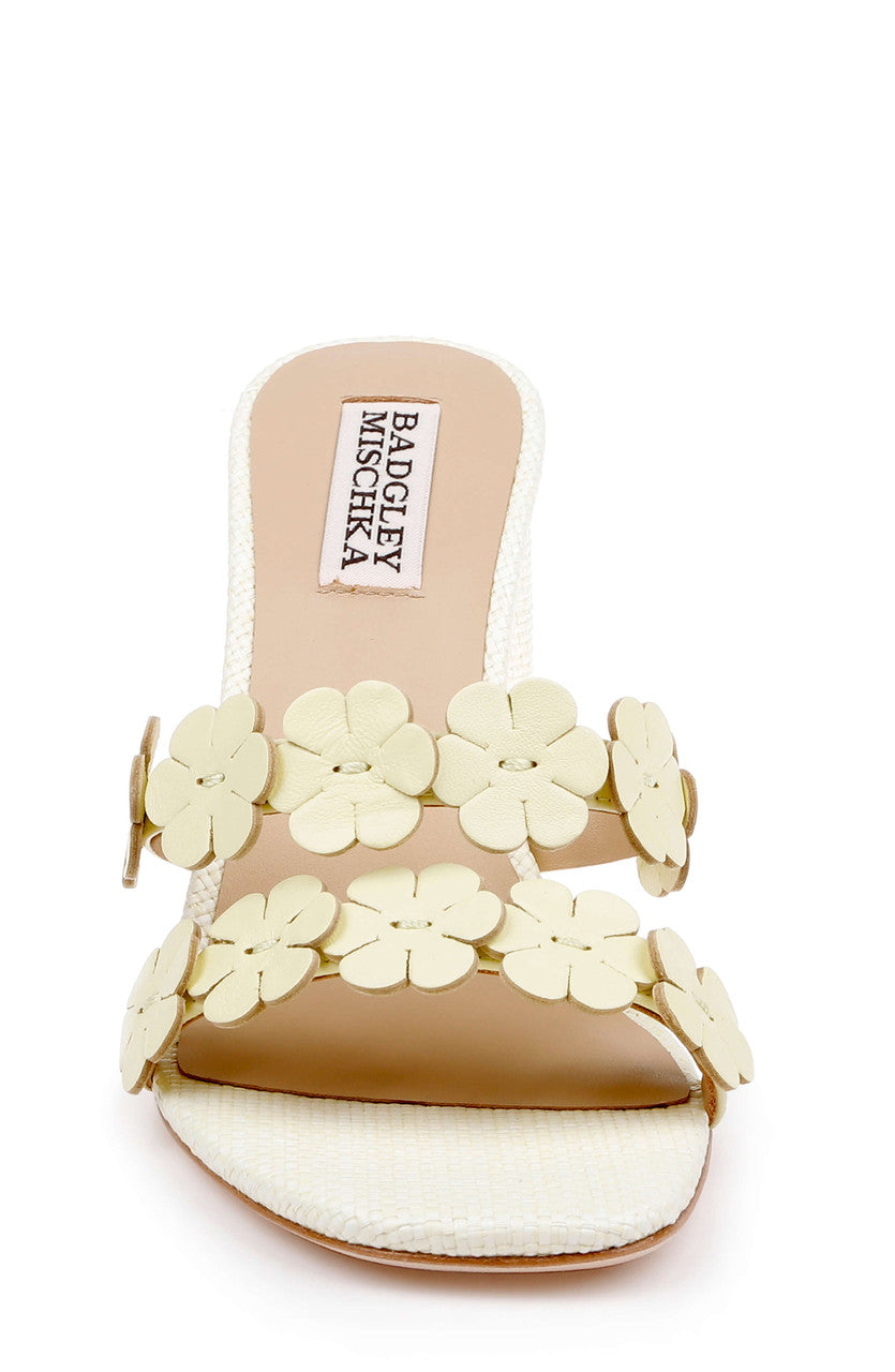Lime Leather | Webster Block Heel Sandals Front