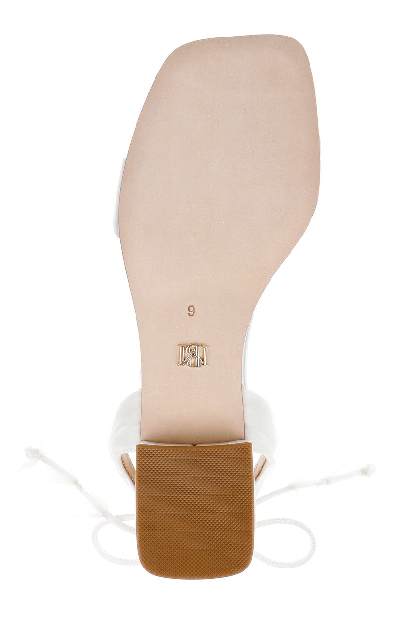 White Satin | Westfield Low Block Heel Sandal Sole