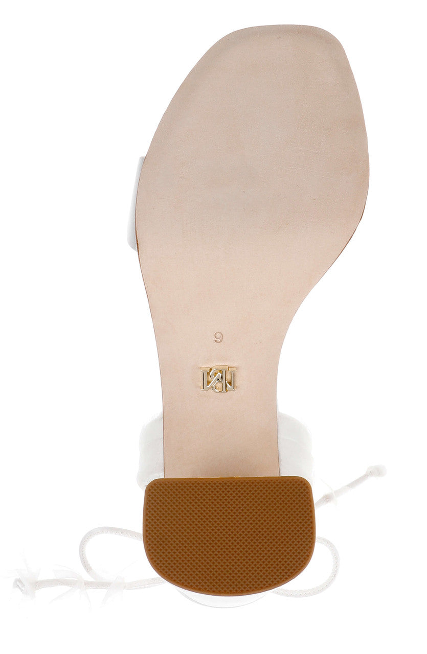 White Satin | Westminster Lace Up Sandal Sole